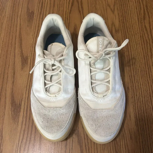 Sorel ONA 718 Men’s Suede Sneakers Size 11 Style NM4800-125 white & taupe - Picture 1 of 9